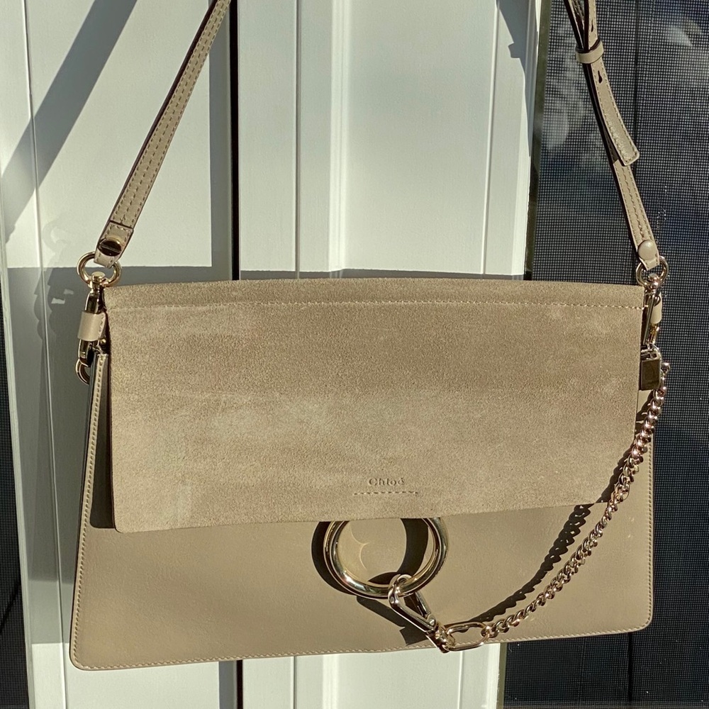 Chloe suede and leather shoulder bag